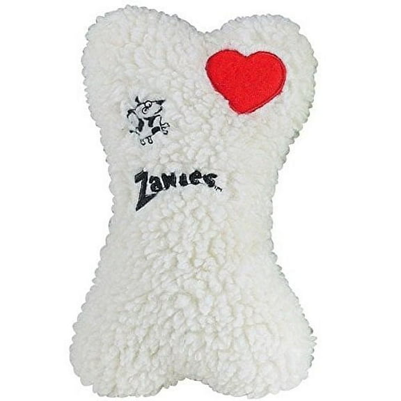 EMBROIDERED BERBER BONES Quality Made Soft Bone Squeaker Toys for Dogs Dog Toy(White)