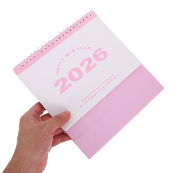 OULII  Pink 2026 Desk Flip Calendar Elegant Home Office Planner