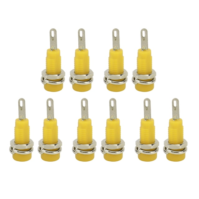 2mm Banana Plug Socket, High Conductivity Brass Banana Connector Panel Socket High Accuracy Technology Stable For Solar Cell Red,Black,Yellow,Blue,Green