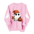 thumbnail image 3 of TKLPEHG Women's Sweatshirts Halloween Long Sleeve Cute Ghost Pumpkin Graphic Sweatshirt Crew Neck Fall Fashion Casual Pullover (Pink,XL), 3 of 6
