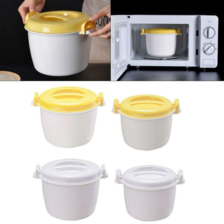 Microwave Rice Cooking Pot Pan Rice Cooker Steamer Cooking Soup Pot 