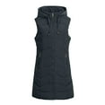 thumbnail image 4 of felwors Women's Long Hooded Down Zip Vest - Lightweight Quilted Padding with Pockets Black, XXXXXXL/XXXXXL, 4 of 6