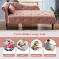 thumbnail image 3 of SYNGAR Modern Lounge Chaise Indoor, Leisure Sofa Accent Chair Upholstered Couch, Button Tufted Seat with Matching Accent Pillow, and Solid Wooden Legs, Rose, 3 of 12