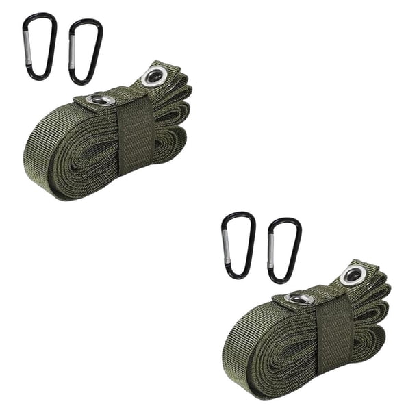 Moyic Colgador de cuerda para acampar, correa de almacenamiento para senderismo, dosel para exteriores, línea de secado de ropa, Patio, garaje, RV, Verde 2piezas Moyic CBP188103