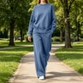 thumbnail image 2 of QQZ Wide Leg Pants 2 Piece Outfit For Women, Workout Sets For Women, Long Sleeve Top And Palazzo Pants Casual Tracksuit, 2 of 6