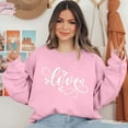thumbnail image 4 of pimelu Sweatshirt for Women Oversized Sweatshirt for Women Valentine's Day Fashion Love Letter Print Heart Graphics Pullover Sweater Spring Ladies Long Sleeve Crewneck Blouses Tops, 4 of 6