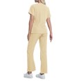 thumbnail image 4 of Black Scrubs Set,Scrubs for Women Set, Stretchy V-Neck Top & Jogger Pants with Multi-Pocket Yoga Waistband - Beige - M, 4 of 4