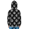 thumbnail image 4 of Kids Zip Up Hoodie for Boys Girls Toddler - peace sign boho style black Lightweight Long Sleeve 5-6T Boys Girl Clothes, Sun Protection Windproof Jackets Hoodie Sweatshirt, 4 of 7