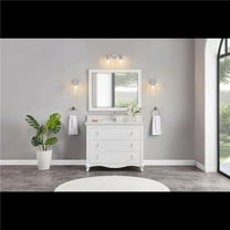 Legion Furniture WS2512-42-W 42 in. White Finish Solid Wood Sink Vanity, 1 in. Artificial Stone Top