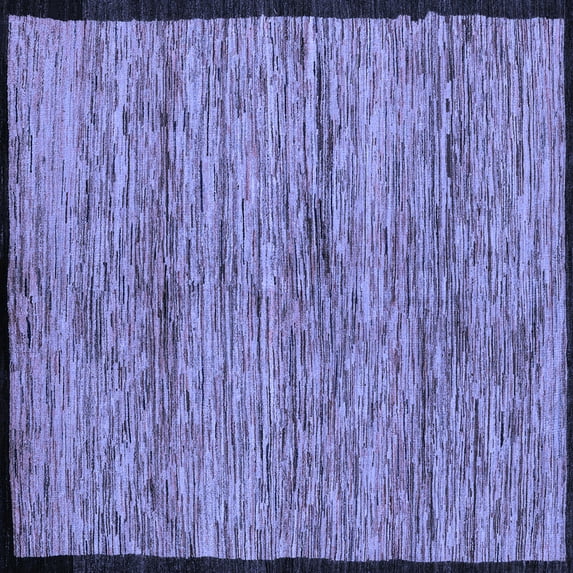 Ahgly Company Machine Washable Indoor Square Abstract Blue Modern Area Rugs, 3' Square