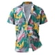 thumbnail image 2 of Camisas Para Hombre Slim Fit Camisas de manga corta de un solo pecho informales con cuello vuelto estampado de verano para hombre (White, 5XL), 2 of 5