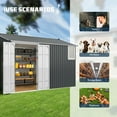 thumbnail image 4 of Chery Industrial 8x12 Ft Metal Outdoor Tool Storage Shed with Window, Floor Base & Air Vents, Gray, 4 of 8
