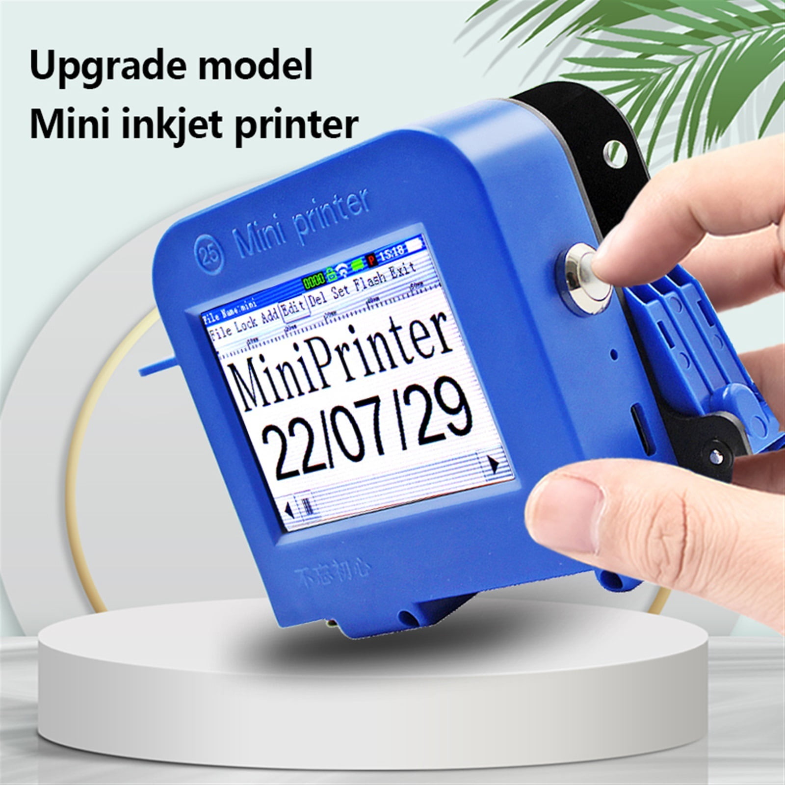 25.4mm Portable Label Inkjet Printer Large Character Mini Handheld Coder Production Date Barcode Logo Print Permanent Ink ,Multifunction Inkjet Printer