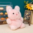 thumbnail image 5 of SIYTUAU Short Plush Pink Rabbit Doll Desk Companion Decorative Toy Soft Stuffed Animal Figure For Table Shelf, 5 of 5