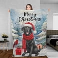 thumbnail image 3 of Merry Christmas Labrador Retriever Enjoys Woofmas Winter Xmas Holiday Cozy Fleece Blanket Lab Dog Lover Gifts Warm Soft Throw Blanket - 02022, 3 of 5