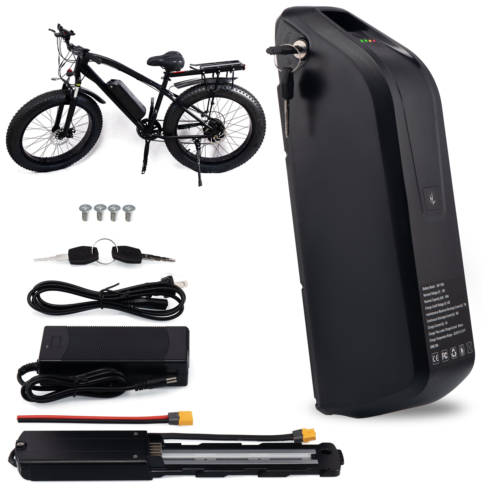 48V 17.5Ah Downtube Electric Bike Battery - High-Capacity Lithium-ion With 30A BMS, USB Port & LED Indicator