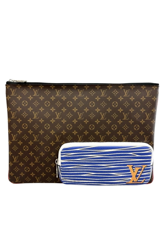 Pre-Owned LOUIS VUITTON Louis Vuitton Patchwork Monogram M69690 Clutch Bag Canvas Brown Men's