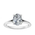 thumbnail image 1 of 1.00 T.C.W Oval Shape Natural Diamond Latest Design Solitaire Wedding Ring for Ladies Solid 14K White Gold Size 8, 1 of 8