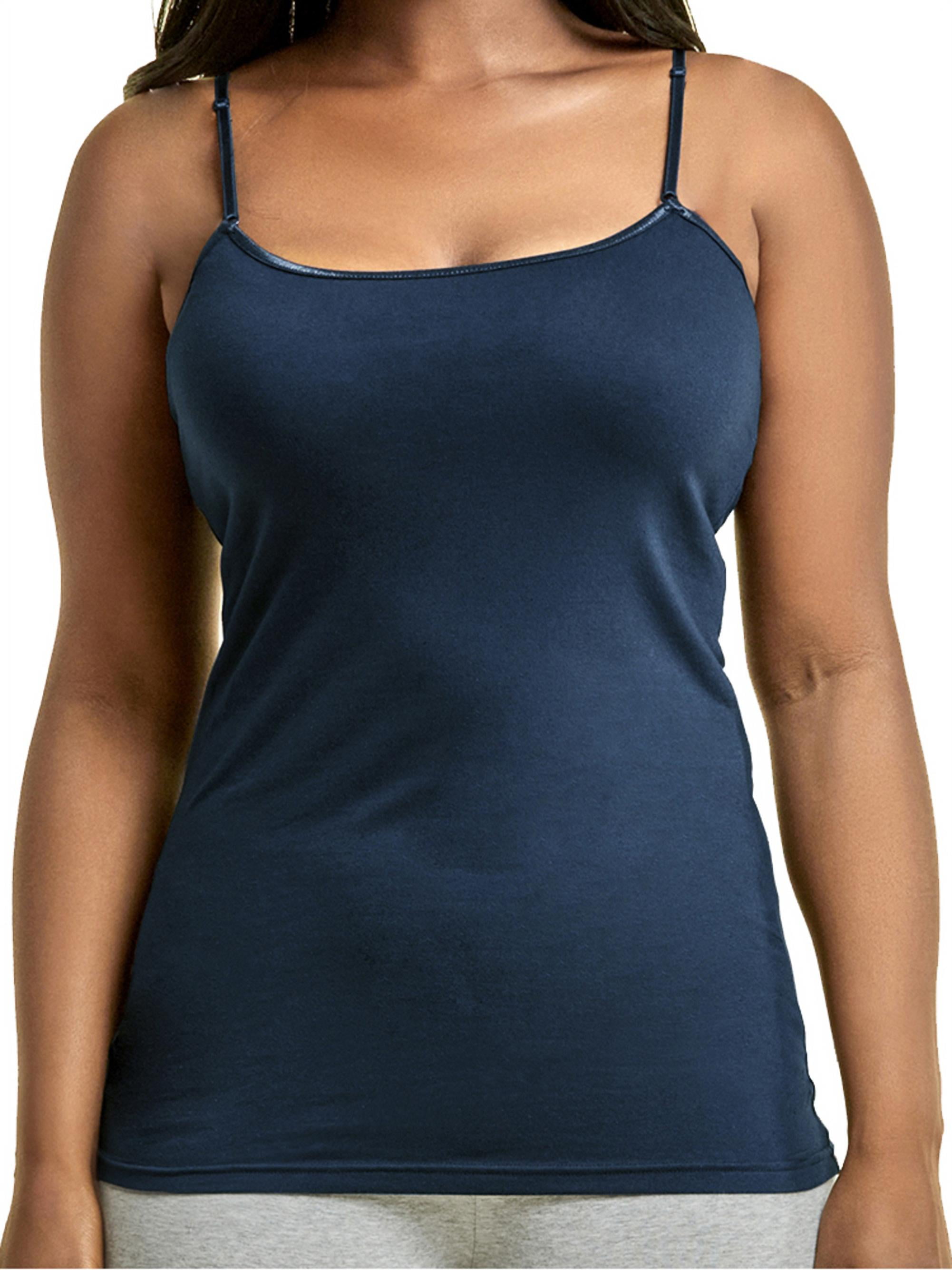 Women's Cotton Plus Size Camisole Tank Top Navy 2XLarge