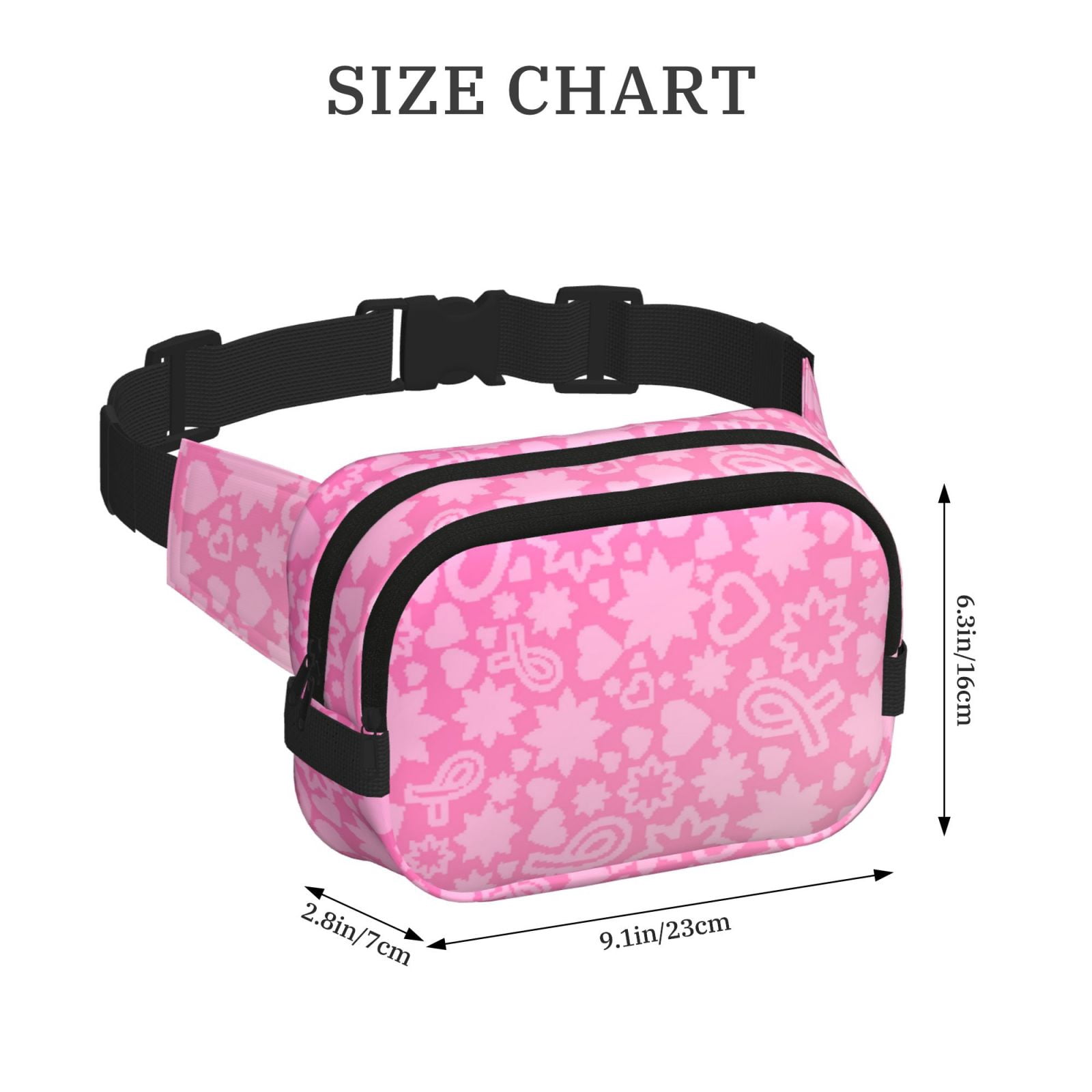 Hirioo Breast CancerN Ribbons Awareness for Double Layer Waist Bag Adjustable Fanny Pack For Travel Running Hiking