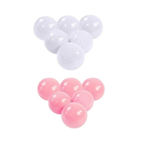 Cloud Living 100pcs Baby Safe Soft Plastic Balls Play Pool Ocean Balls Toy (Pink+White)