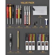 STAGEEK 22 Pack Mechanical Carpenter Pencil Set with Sharpener 60 Refills, Automatic Center Punch, Carbide Scribe Tool, Eraser and Deep Hole Marker Pen