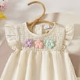 thumbnail image 5 of TOWED22 Kids Toddler Summer Clothes 2pcs Cute Tank Shirts Sleeveless Shorts Sets Sweet with Pockets(Beige,18-24 M), 5 of 5
