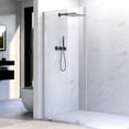 thumbnail image 3 of UKH07B 35-1/2 in. W x 80 in. H Frameless Fixed Shower Glass Panel with U-Channel in and 3/8 in. Clear Glass in Brushed Nickel, 3 of 9