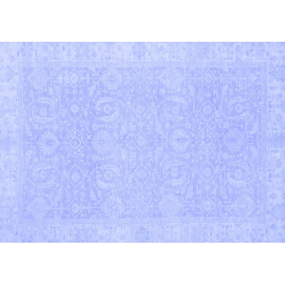 Ahgly Company Indoor Rectangle Oriental Blue Traditional Area Rugs, 7' x 10'