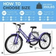 thumbnail image 6 of FICISOG 24" Adult Mountain Tricycle, 3 Wheeled 7-Speed Mountain Tricycle Cruiser Bike with Basket,Unisex, 6 of 6