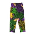 thumbnail image 4 of Disketp Mardi Gras7 Print Women'S Comfy Pajama Pants Casual Drawstring Palazzo Lounge Wide Leg Pants, 4 of 9