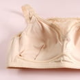 thumbnail image 5 of Wang6 Womens Plus Size Wireless Minimizer Bras Seamless No Underwire Everyday Bras Full Coverage Push up Bralettes Lace Trim Tshirt Bra Beige 85B, 5 of 5