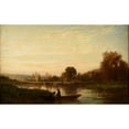 thumbnail image 3 of Émile Lambinet 18x13 Black Modern Framed Museum Art Print Titled - Landscape with Rivers (1856), 3 of 5