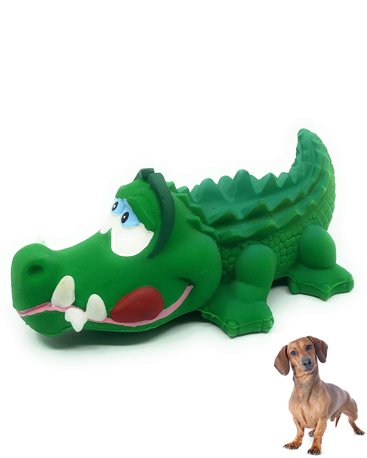 Alligator Sensory Squeaky Dog Toy Natural Rubber (Latex) LeadFree