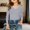 F-95Light Gray, variant on ZHOGXU Big Kids Girls T Shirt Long Sleeve V Neck Ribbed Solid Color Breathable Slim Fit Top For Casual Daily Wear,Beige,9-10 Years