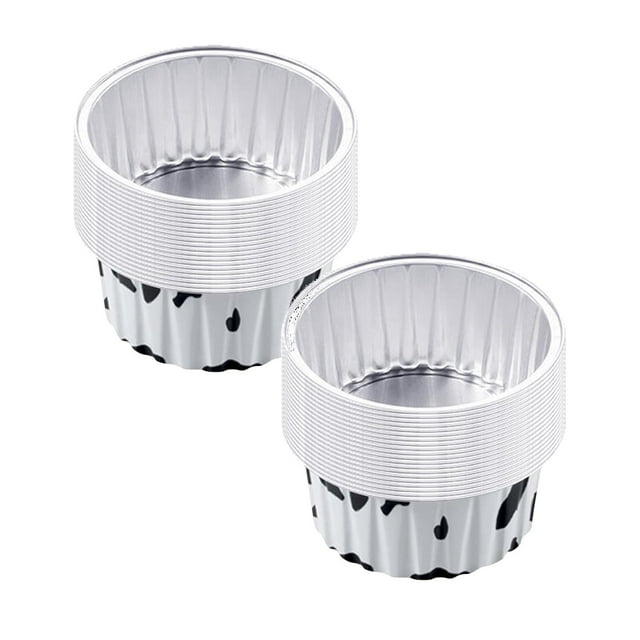 Oleegame Rouleau de Papier d'Aluminium 2 Pcs 20 Pcs Gobelets Ronds Réutilisables en Papier d'Aluminium Papier d'Aluminium pour Friteuse à Air Chaud