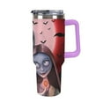 thumbnail image 2 of Jack Skellington 40 Oz Large Capacity Car Cup With Lid And Straw Stainless Steel Tumblers Cup With Handle For Women And Men, 2 of 8