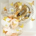 thumbnail image 6 of Monebena Butterfly Decorations, 72 Pcs 3 Sizes Butterfly Wall Decor, Butterfly Party Cake Decorations, Gold Butterfly Wall Stickers 3D Wall Art for Room Decor Birthday (Gold), 6 of 7
