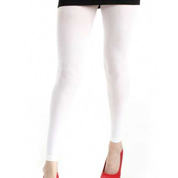 Malka Chic White Opaque Footless Tights for Women