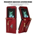 thumbnail image 2 of Dteck Zipper Wallet Purse for Samsung Galaxy Z Flip 5 5G 2023 Crossbody Case with Credit Card Holder Strap Lanyard Women Kickstand Flip Leather, Red, 2 of 7