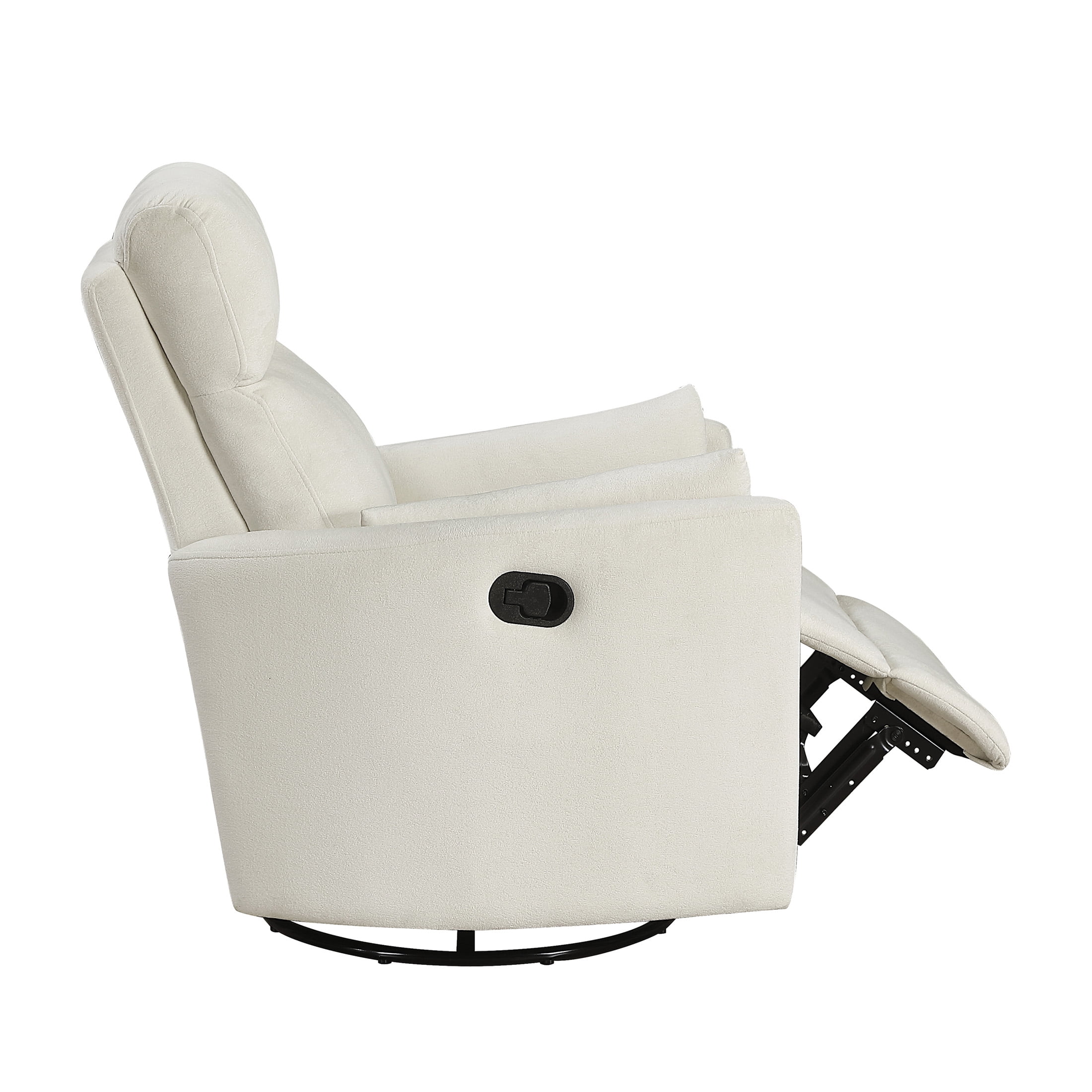 OakvillePark Allura Microfiber Swivel Glider Manual Reclining Chair, Beige