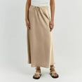 thumbnail image 2 of Wxolcjlv Womens Drawstring Waist Satin Maxi Skirt Smooth Drape Silhouette for Vacation Casual Getaways Skirts, 2 of 8