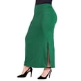 thumbnail image 3 of Plus Size Side Slit Elastic Waist Maxi Skirt, 3 of 11