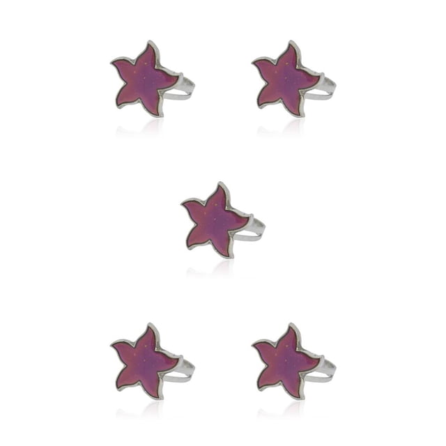 Minnieouse Anillo de humor Cambio de color Temperatura Emoción Sensación Cambiable Joyería termocrómica Formas múltiples Favores Niños redbud autobús rojo 5piezas Minnieouse CBP228308