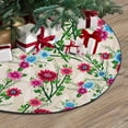 thumbnail image 3 of FMSHPON Displaying Bold Flowers Elegance Xmas Christmas Tree Skirt Stand Mat for Holiday Party Decoration Indoor Outdoor 36 inches, 3 of 3