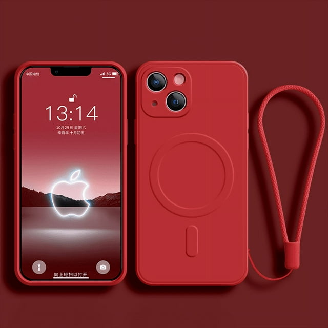 Silicone Wrist Lanyard For Magsafe Magnetic Case For iPhone 16 15 14 Plus 13 12 11 Pro Plus XS Max X XR Wireless Charge Cover RD For iPhone 15 Plus