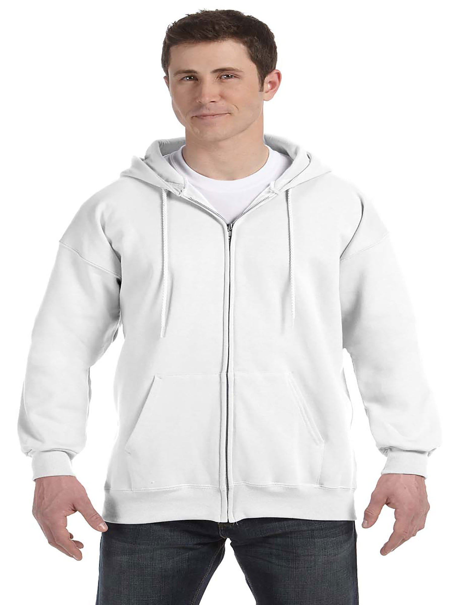 Hanes Men's Fleece Full Zip Pouch Pockets Hoodie, Style F280 - Walmart.com