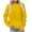 Yellow, variant on HAiming Pullover Sweatshirt for Women Casual Long Sleeve Crewneck Solid Color Fall Trendy Tops with Big Pocket