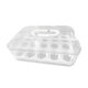 thumbnail image 5 of Organizador de huevos para refrigerador Temporizador de frescura Huevera Contenedor de huevos de cocina para 1 capa y transparente, 5 of 9