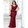 thumbnail image 5 of AURA Plus Size Evening Dress Slim Fit Fishtail Long Formal Banquet Gown Spandex Embroidery 0XL 4XL, 5 of 7